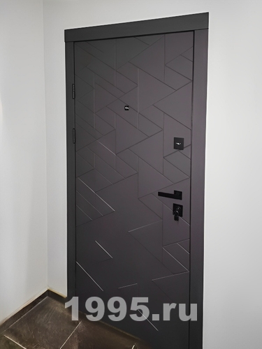 Дверь с черной фурнитурой