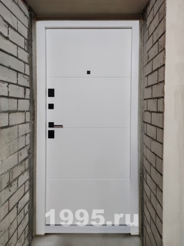 Дверь с матовыми вставками стекла